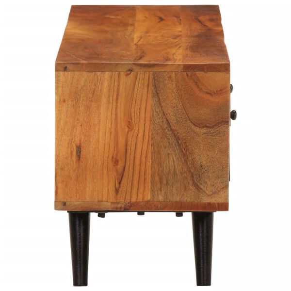 vidaXL TV skrinka s dvierkami 112x30x40 cm ak&aacute;ciov&yacute; mas&iacute;v a kov