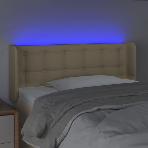 vidaXL Čelo postele s LED kr&eacute;mov&eacute; 83x16x78/88 cm l&aacute;tka