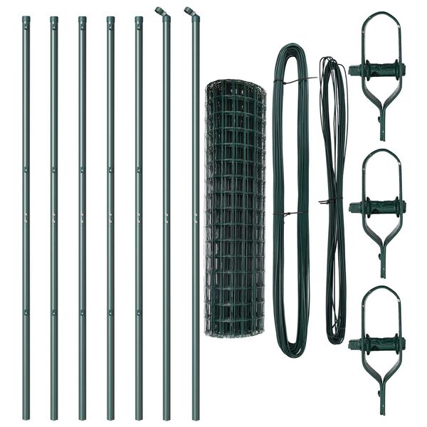 vidaXL Plot s podperou Zelen&aacute; 1 x 10 m Ocel a PVC