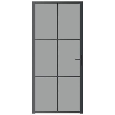 vidaXL Vnútorné dvere 93x201,5 cm čierne ESG sklo a hliník