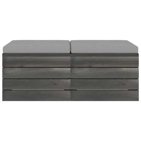 vidaXL Záhradné paletové taburetky 2 ks s podložkami masívna borovica