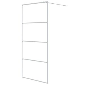 vidaXL Sprchov&aacute; z&aacute;stena biela 90x195 cm priehľadn&eacute; ESG sklo