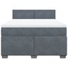 vidaXL Posteľn&yacute; r&aacute;m boxspring s matracom tmavosiv&yacute; 140x190 cm zamat