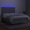 vidaXL Posteľ boxsping s matracom a LED bledosiv&aacute; 140x190 cm l&aacute;tka
