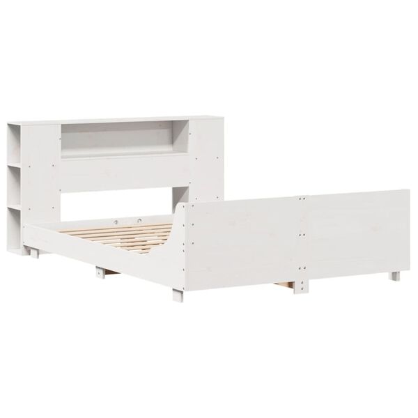 vidaXL Posteľ bez matraca biely 150x200 cm masívna borovica