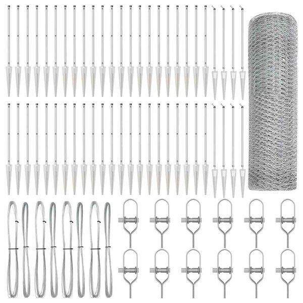 vidaXL Stĺp na plot. Strieborná 100 x 0,4 m (25 mm sieť) Oceľ