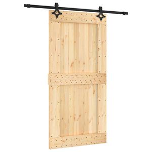 vidaXL Posuvn&eacute; dvere 100 x 210 cm Pr&iacute;rodn&aacute; a čierna