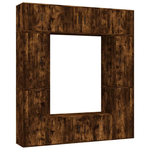 vidaXL 8-dielna súprava TV skriniek dymový dub spracované drevo