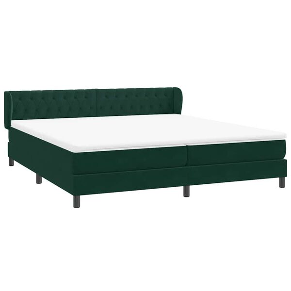 vidaXL Box Spring Posteľ s matracmi Tmavo zelen&aacute; 180x210 cm Zamat
