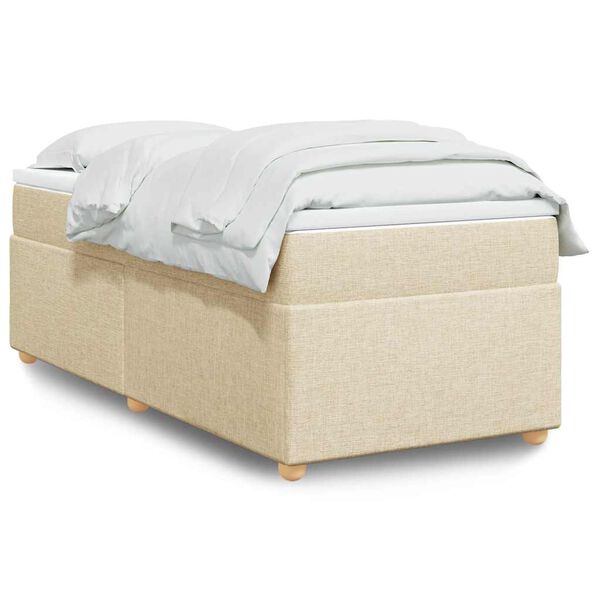 vidaXL Boxspring posteľ s matracom kr&eacute;mov&aacute; 100x200 cm l&aacute;tka