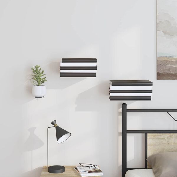 vidaXL Neviditeľn&aacute; pl&aacute;vaj&uacute;ca polica 4 pcs Čierny 6 x 11 x 6,5 cm