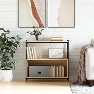 vidaXL Knižnica dub sonoma 80x32x78,5 cm kompozitn&eacute; drevo a železo