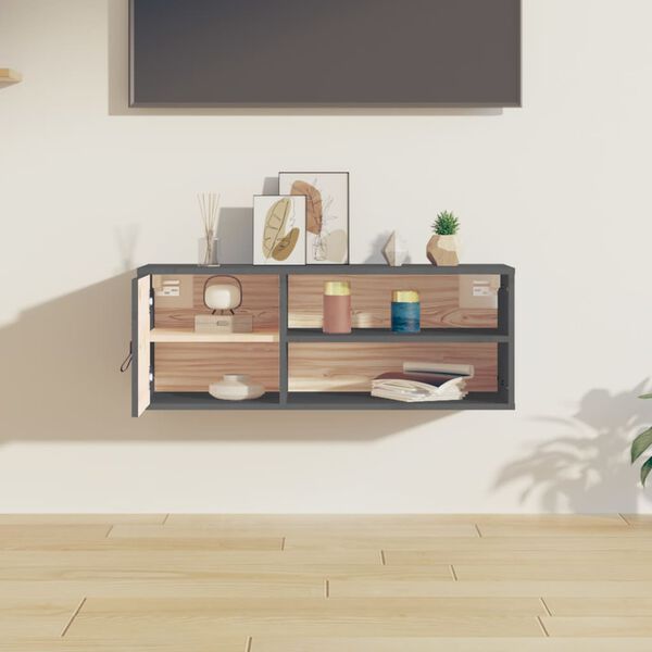 vidaXL N&aacute;stenn&aacute; skrinka siv&aacute; 80x30x30 cm mas&iacute;vna borovica