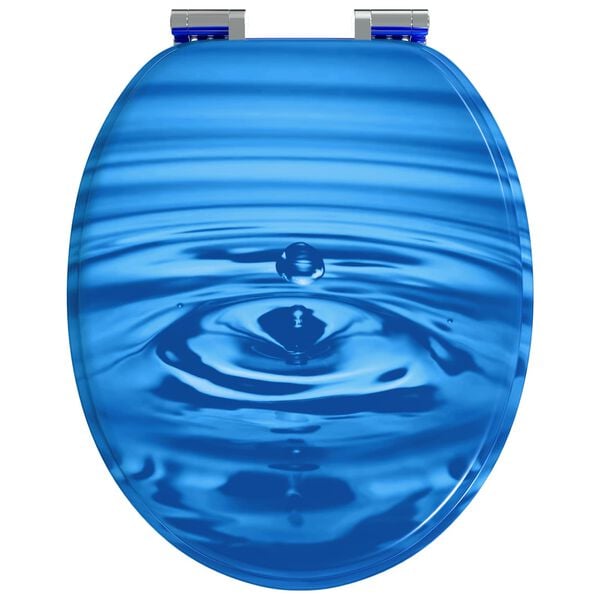 vidaXL WC sedadlo Modr&aacute; kvapka 44 x 38 cm MDF doska