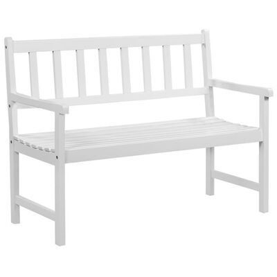 vidaXL Záhradná lavička 120 cm, akáciový masív, biela