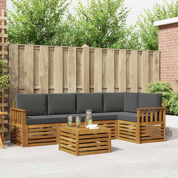 vidaXL S&uacute;pravy pohoviek s vank&uacute;&scaron;om 6 pcs Pr&iacute;rodn&aacute; a antracitov&aacute;