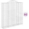 vidaXL Obl&uacute;kov&yacute; gabionov&yacute; k&ocirc;&scaron; 2 ks 200x30x200/220cm pozinkovan&eacute; železo