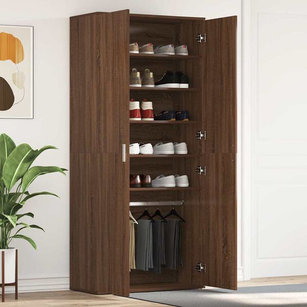 vidaXL Skriňa na top&aacute;nky Hned&aacute; 80 x 39 x 180 cm Kompozitn&eacute; drevo