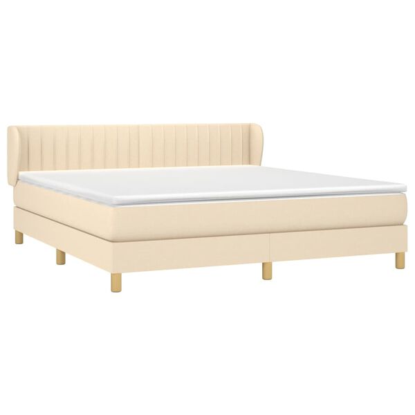 vidaXL Posteľn&yacute; r&aacute;m boxspring s matracom kr&eacute;mov&yacute; 180x200 cm l&aacute;tka
