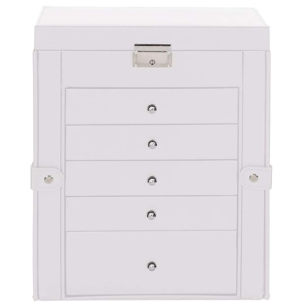 VidaXL &Scaron;perkovnica 6-vrstvov&aacute; s zrkadlom uzamykateľn&eacute; biela