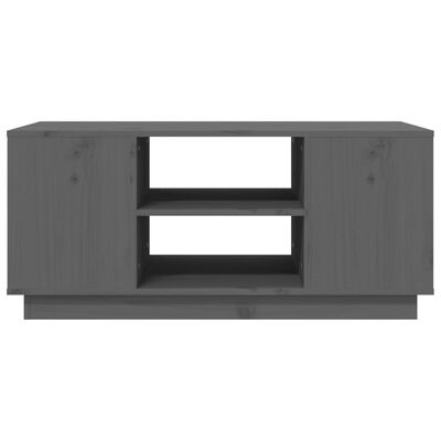 vidaXL Konferenčný stolík sivý 90x49x40,5 cm borovicový masív