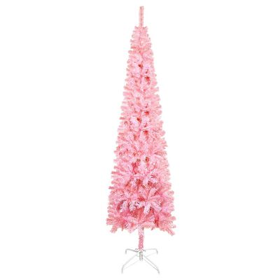 vidaXL Úzky vianočný stromček ružový 150 cm