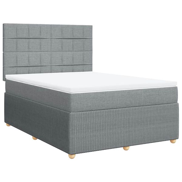 vidaXL Boxspring posteľ s matracom bledosiv&aacute; 140x200 cm l&aacute;tka