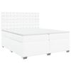 vidaXL Boxspring posteľ s matracom biela 200x200 cm umel&aacute; koža