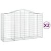vidaXL Obl&uacute;kov&eacute; gabionov&eacute; ko&scaron;e 2 ks 200x50x120/140 cm pozink. železo