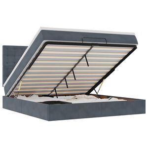 vidaXL Osmansk&yacute; r&aacute;m postele s matracmi tmavosiv&aacute; 180x200 cm zamat