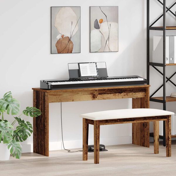 vidaXL Stojan na kl&aacute;vesy Star&eacute; drevo 120 x 32 x 64 cm Kompozitn&eacute; drevo