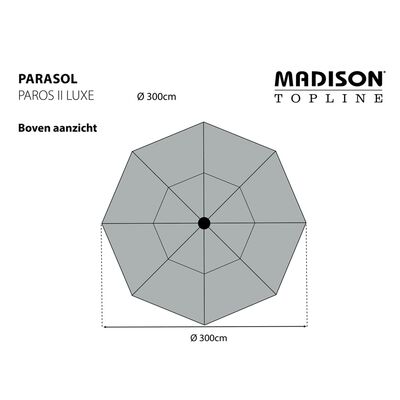 Madison Slnečník Paros II Luxe 300 cm sivý