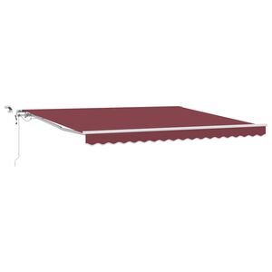 vidaXL Automaticky zaťahovacia mark&iacute;za s LED burgundsk&aacute; 400x300 cm
