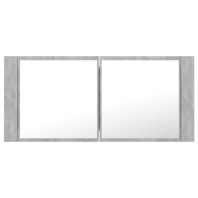 vidaXL LED kúpeľňová zrkadlová skrinka betónová sivá 100x12x45cm akryl