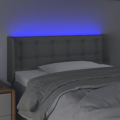 vidaXL Čelo postele s LED bledosivé 93x16x78/88 cm látka