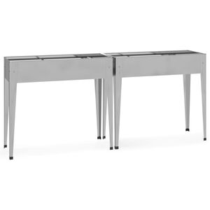 vidaXL Z&aacute;hradn&eacute; kvetin&aacute;če 2 ks pozinkovan&aacute; oceľ