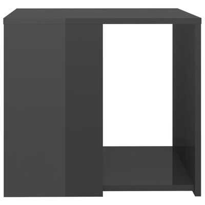 vidaXL Príručný stolík vysokolesklý sivý 50x50x45 cm drevotrieska