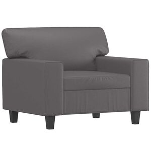 vidaXL Kreslo siv&eacute; 60 cm umel&aacute; koža