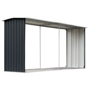 vidaXL Z&aacute;hradn&aacute; k&ocirc;lňa na drevo antracitov&aacute; 330x92x153 cm galvanizovan&aacute; oceľ