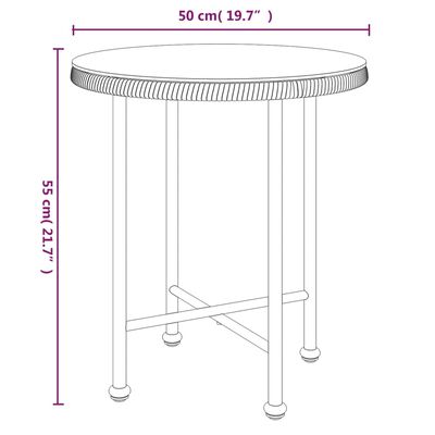 vidaXL Jedálenský stôl čierny Ø50 cm tvrdené sklo a oceľ