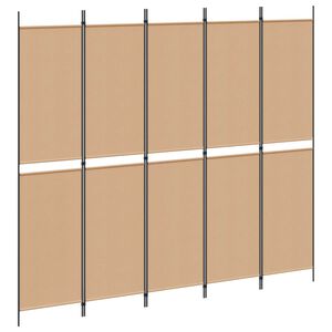vidaXL 5-panelov&yacute; parav&aacute;n B&eacute;žov&aacute; 250 x 220 cm L&aacute;tka