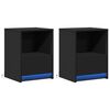 vidaXL Nočné stolíky s LED svetlami 2 ks čierne kompozitné drevo