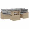 vidaXL S&uacute;prava z&aacute;hradn&yacute;ch pohoviek 6 pcs Beige a svetlo &scaron;ed&aacute;