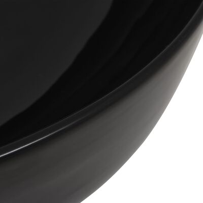 vidaXL Umývadlo keramické okrúhle čierne 41,5x13,5 cm