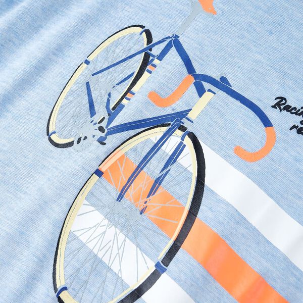 Detsk&eacute; tričko jemne modr&eacute; melanž 140