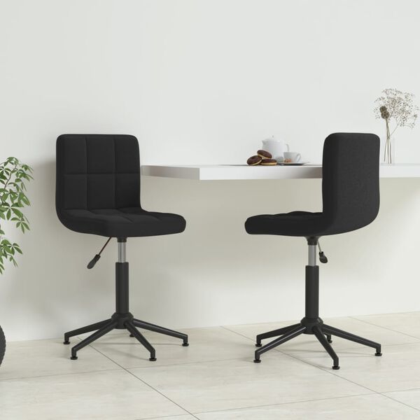 vidaXL Otočn&eacute; jed&aacute;lensk&eacute; stoličky 2 ks čierne zamatov&eacute;