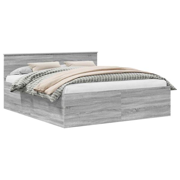 vidaXL R&aacute;m postele Siv&yacute; Sonoma 200 x 200 cm Kompozitn&eacute; drevo