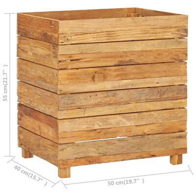 vidaXL Vyvýšený záhon 50x40x55 cm, recyklované tíkové drevo a oceľ