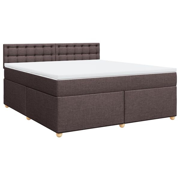 vidaXL Boxspring posteľ s matracom tmavohned&aacute; 180x200 cm l&aacute;tka