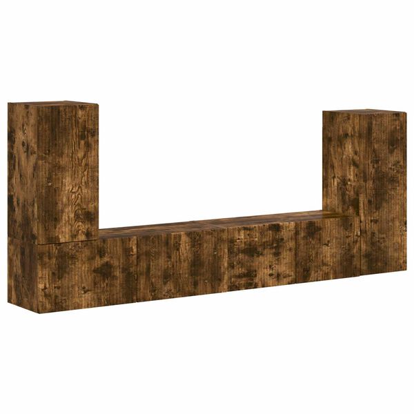 vidaXL Zostava TV skriniek 4 pcs Dymov&aacute; dub Kompozitn&eacute; drevo